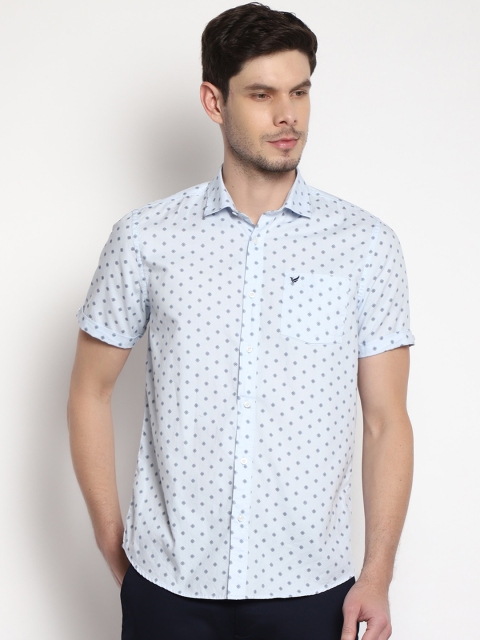 

Blackberrys Men Blue Slim Fit Opaque Printed Cotton Casual Shirt