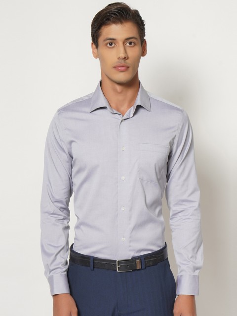 

Blackberrys Men Grey Opaque Cotton Formal Shirt