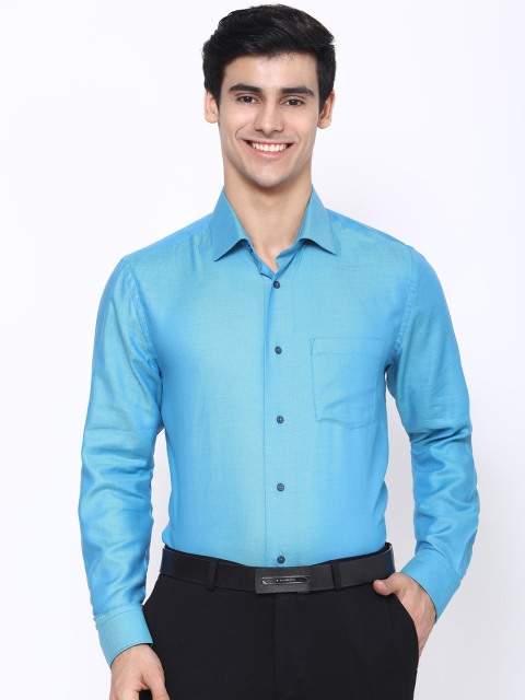 

Blackberrys Men Blue Slim Fit Opaque Cotton Formal Shirt