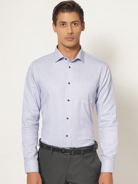 

Blackberrys Men Blue Slim Fit Opaque Cotton Formal Shirt