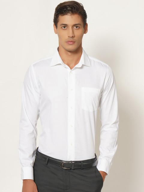 

Blackberrys Men White Slim Fit Opaque Pure Cotton Formal Shirt