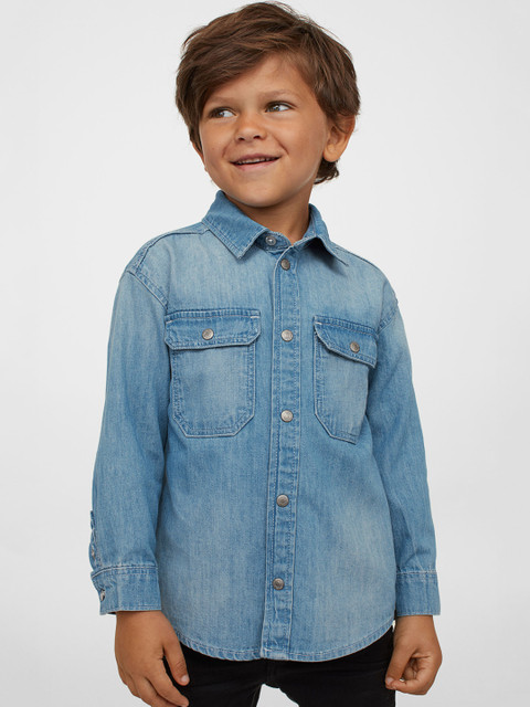 

H&M Boys Blue Denim Cotton Shirt