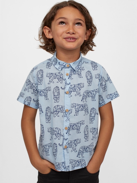 

H&M Boys Blue Short-sleeved Cotton Shirt