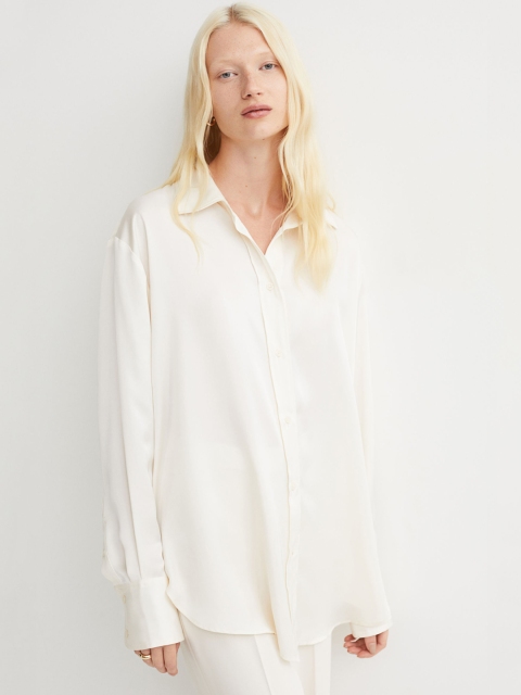 

H&M Women White Shirt with a Sheen