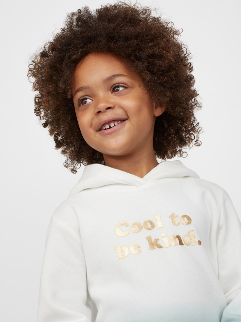 

H&M Girls Green & Gold Motif-Detail Hoodie