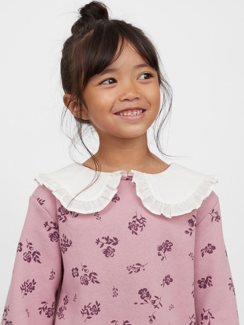 

H&M Girls Pink & Violet Floral Printed Cotton Sweatshirt