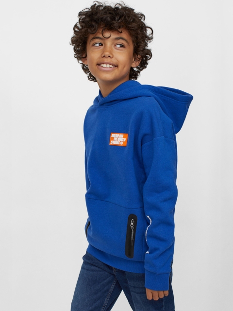 

H&M Boys Blue & White Printed Hoodie