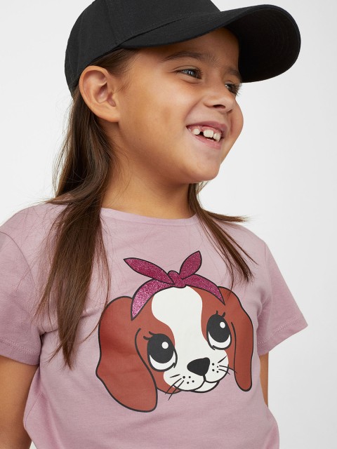 

H&M Girls Pink Printed Jersey Top
