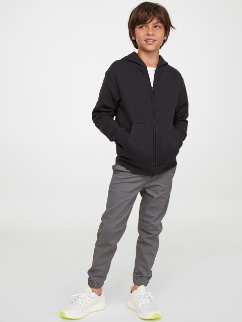 

H&M Boys Grey Solid Cotton Twill Joggers