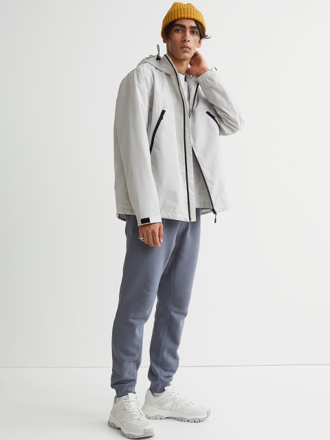 

H&M Men Grey Solid Pure Cotton Regular Fit Joggers