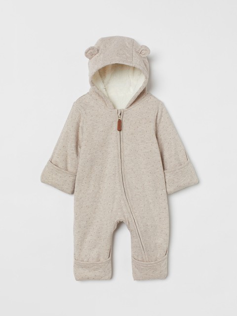

H&M Girls Beige Cotton Lined All-in-one Suit