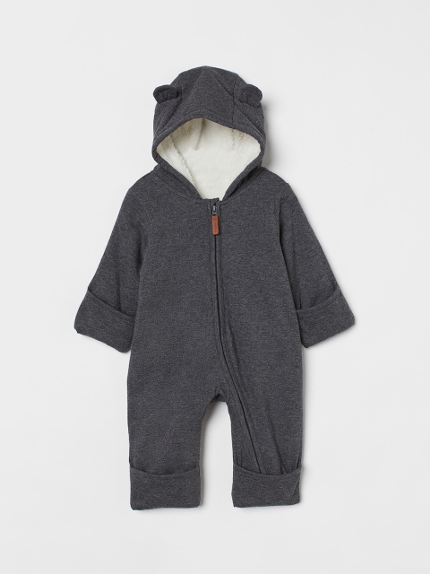 

H&M Girls Grey Cotton Lined All-in-one Suit