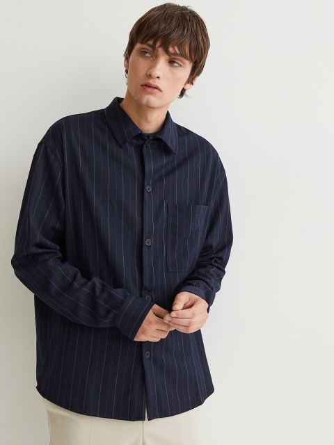 

H&M Men Blue Twill Shirt Jacket
