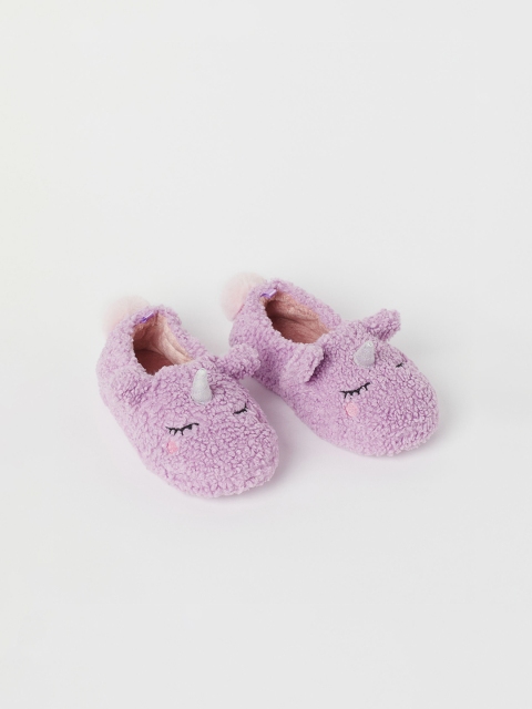 

H&M Girls Purple Soft Faux Shearling Slippers