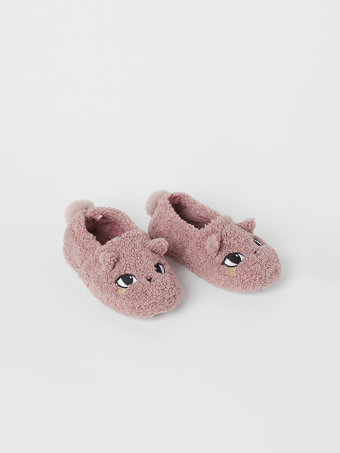 

H&M Girls Purple Soft Faux Shearling Slippers