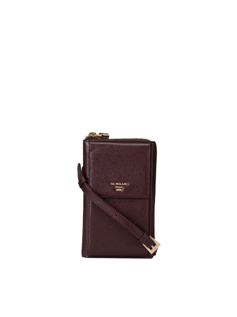 

Da Milano Women Burgundy Textured Leather Zip Around Wallet