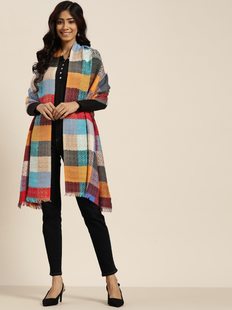 

Sangria Women Multicoloured Woven Design Stole, Multi