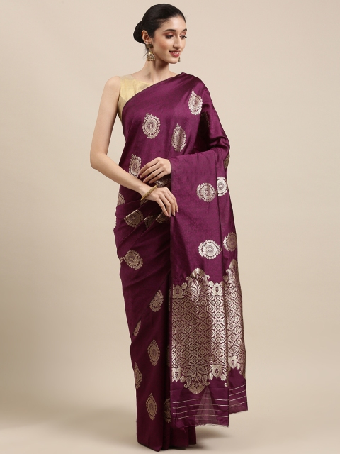 

Indian Women Purple Tie and Dye Gotta Patti Silk Cotton Kanjeevaram Saree