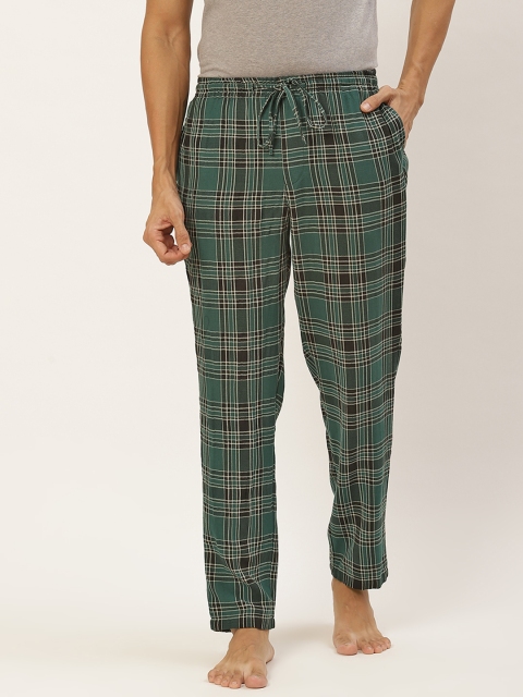 

Not Just Pyjamas Men Green Checked Lounge Pant
