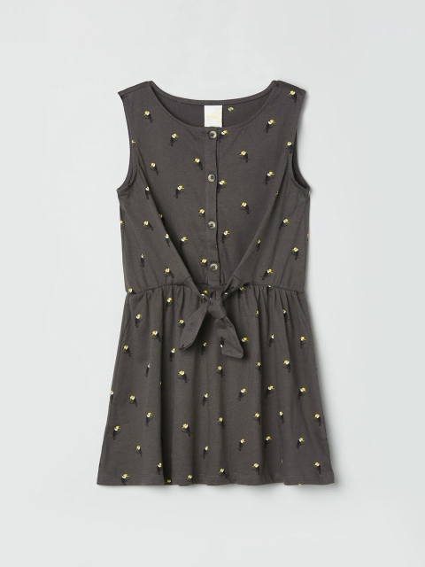 

max Grey Birds Printed Cinched Waist Top