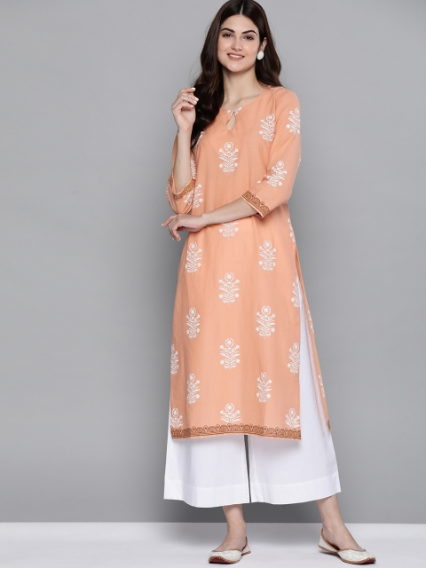 

HERE&NOW Women Pink Ethnic Motifs Printed Kurta
