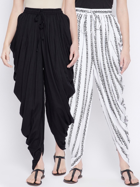 

TULIP 21 Women Pack Of 2 Printed Dhoti Pants, White
