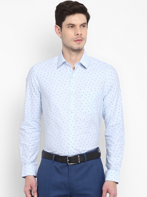 

Turtle Men Blue Slim Fit Opaque Printed Formal Shirt