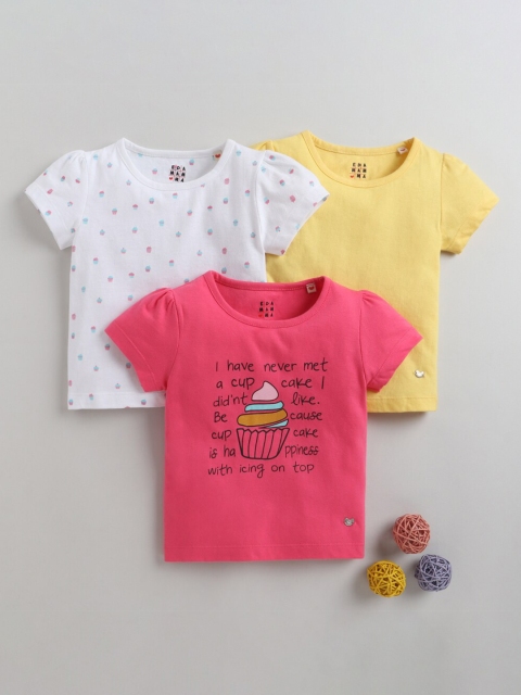 

Ed-a-Mamma Pack of 3 Girls Puff Sleeves T-shirt, Pink