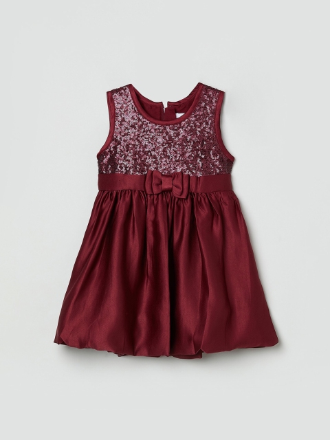 

max Burgundy Embellished Georgette Dress