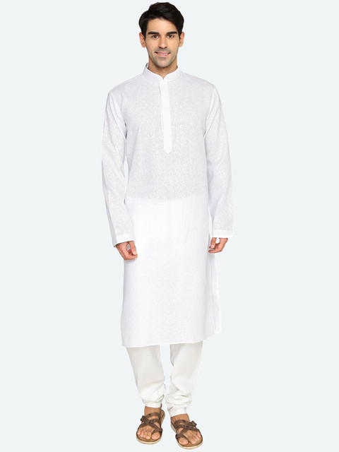 

RG DESIGNERS Men White Regular Kurta with Pyjamas