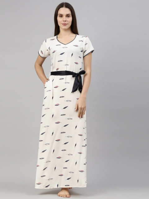 

GOLDSTROMS Off White Printed Maxi Nightdress