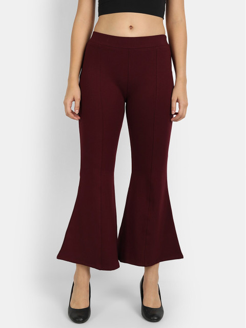 

BROADSTAR Women Maroon Bootcut Treggings