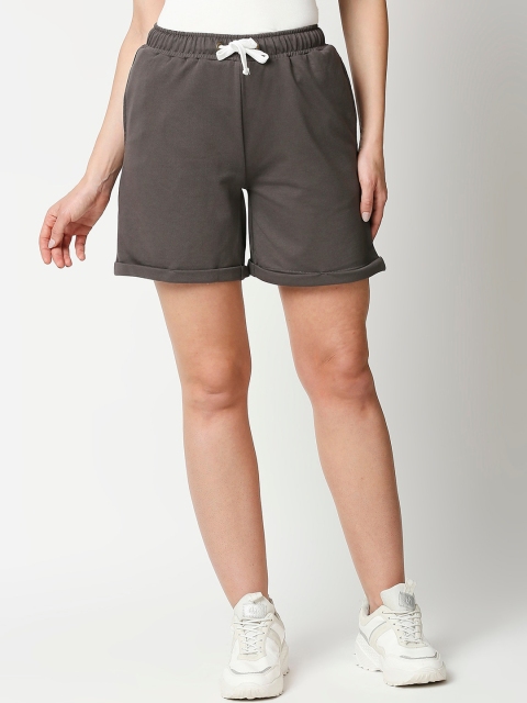 

Bewakoof Women Grey Regular Shorts