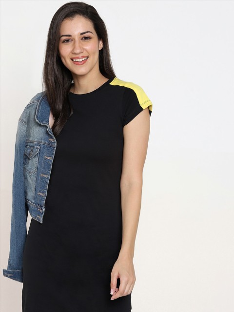 

Bewakoof Black T-shirt Dress