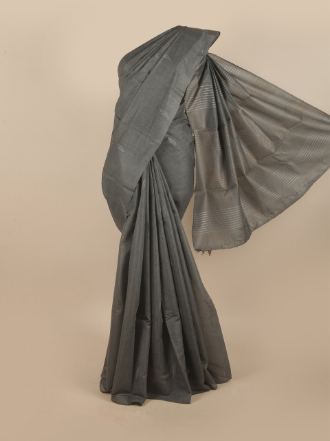 

Pothys Grey Pure Silk Tussar Saree