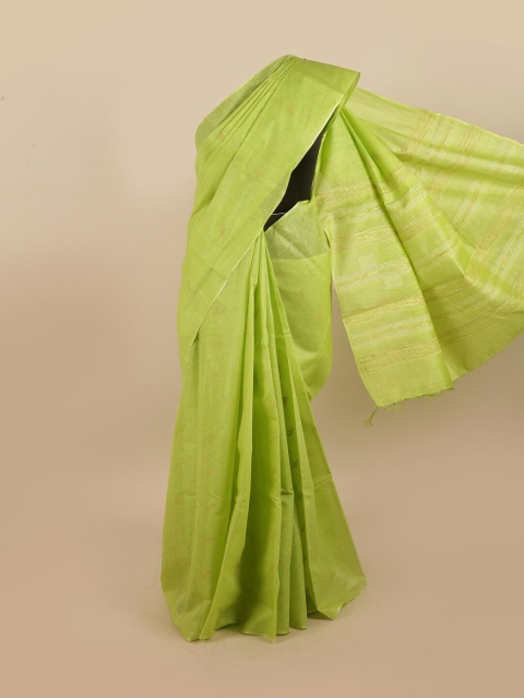 

Pothys Green Pure Silk Tussar Saree