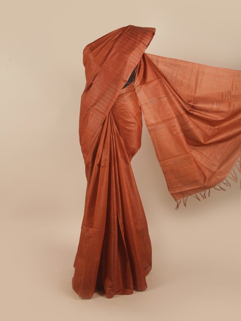 

Pothys Brown Pure Silk Tussar Saree