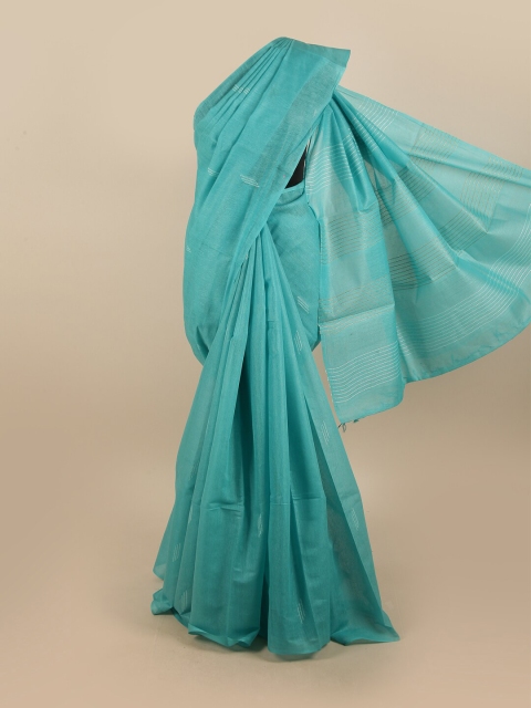 

Pothys Blue Woven Design Pure Silk Tussar Saree