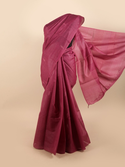

Pothys Maroon Pure Silk Tussar Saree