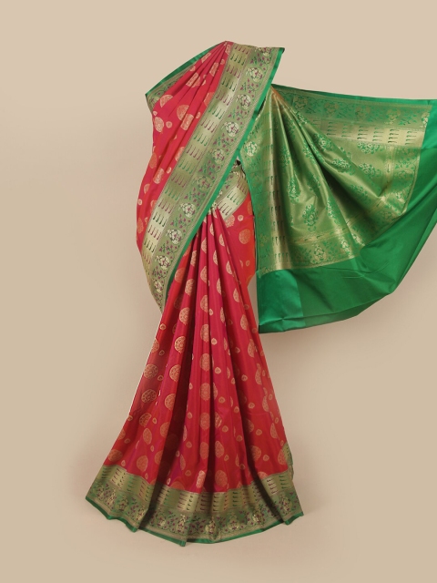

Pothys Red & Green Ethnic Motifs Pure Silk Banarasi Saree
