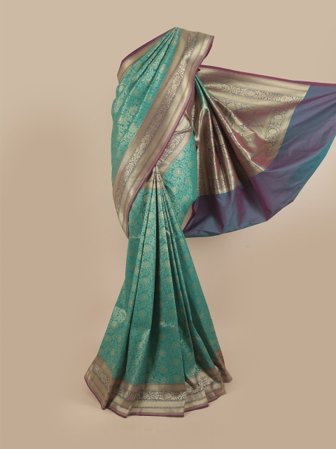 

Pothys Green & Purple Ethnic Motifs Pure Silk Banarasi Saree