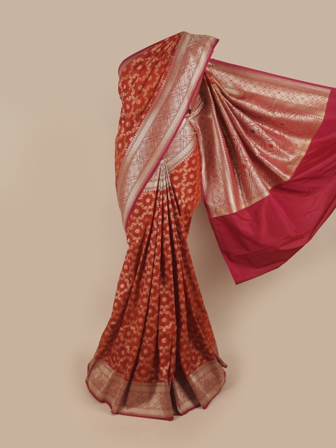 

Pothys Brown & Maroon Woven Design Pure Silk Banarasi Saree
