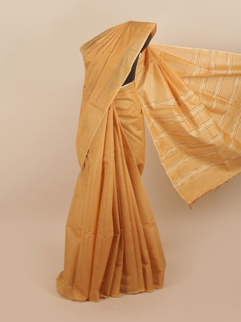 

Pothys Yellow Pure Silk Tussar Saree