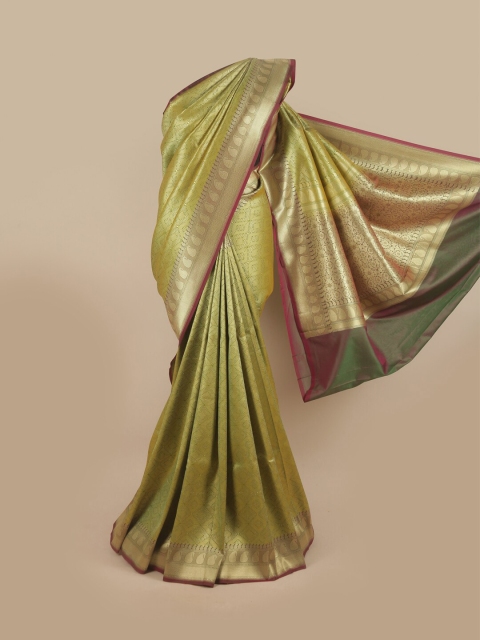 

Pothys Green & Maroon Pure Silk Banarasi Saree