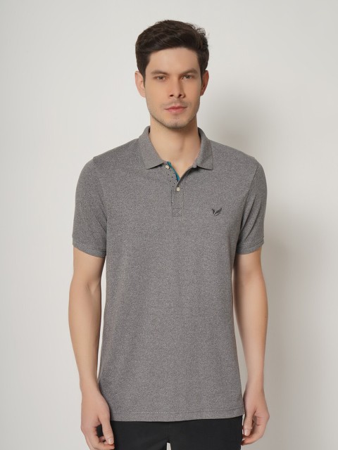 

Blackberrys Men Grey Polo Collar Slim Fit T-shirt