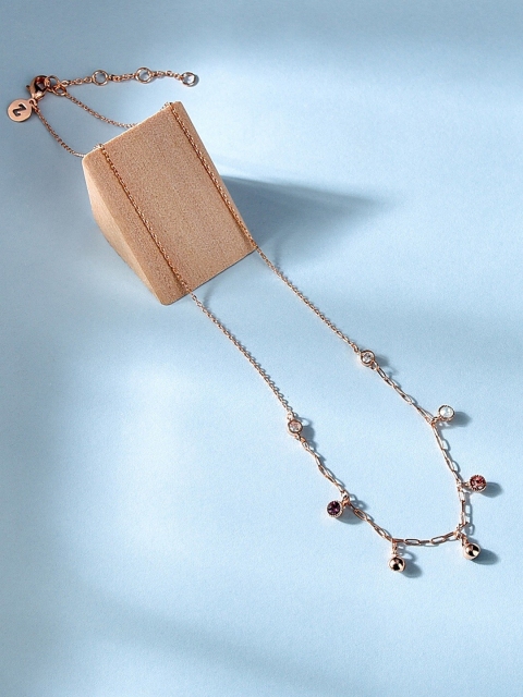 

Accessorize Rose Gold & Black Brass Rose Gold-Plated Necklace