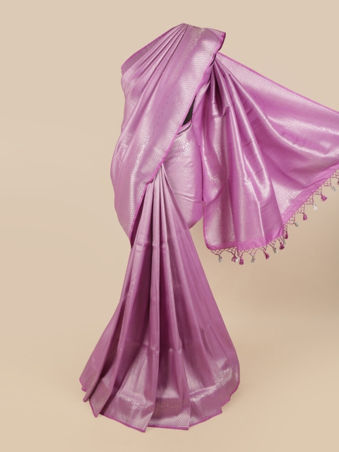 

Pothys Lavender & Silver-Toned Woven Design Art Silk Saree