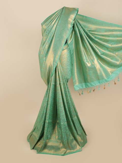 

Pothys Green & Gold-Toned Woven Design Zari Art Silk Saree