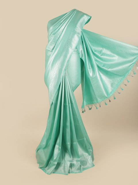 

Pothys Blue & Silver-Toned Woven Design Zari Art Silk Saree