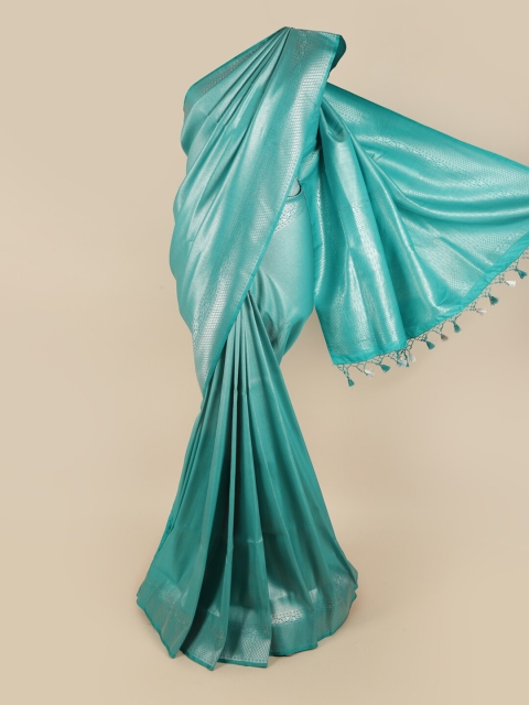 

Pothys Blue & Silver-Toned Woven Design Zari Art Silk Saree